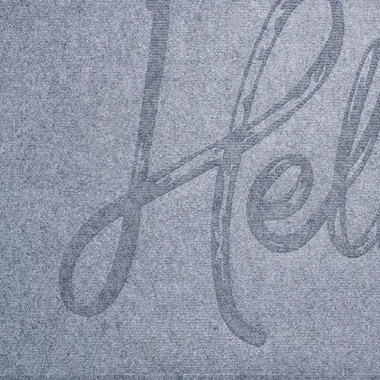 24" X 36" Gray Hello Outdoor Polypropylene Door Mat