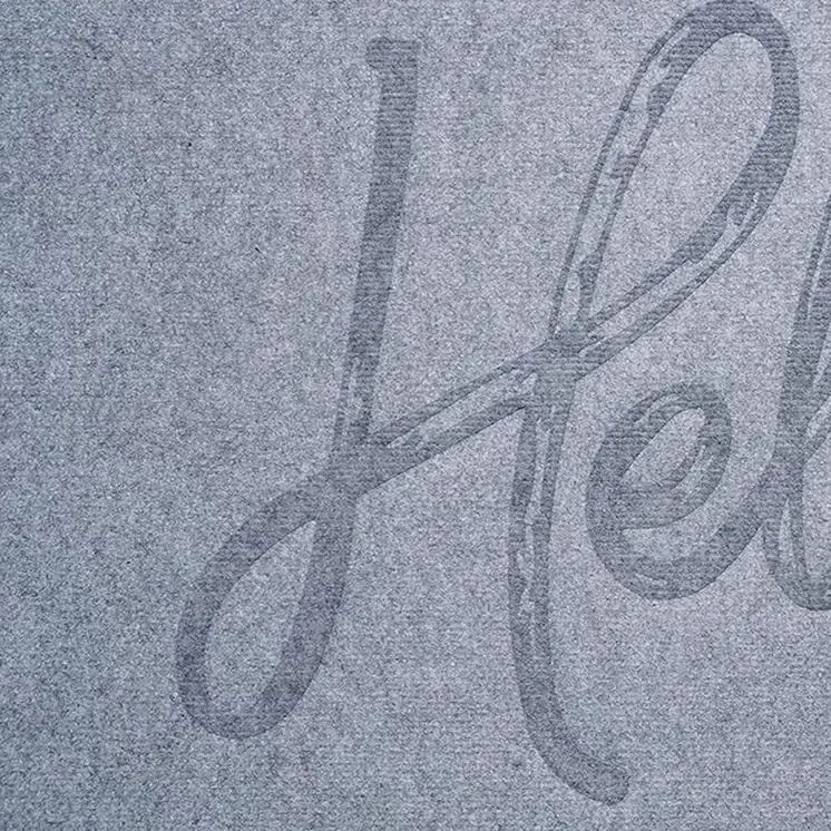 24" X 36" Gray Hello Outdoor Polypropylene Door Mat