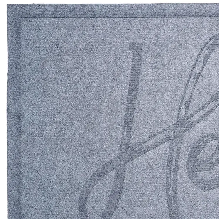 24" X 36" Gray Hello Outdoor Polypropylene Door Mat