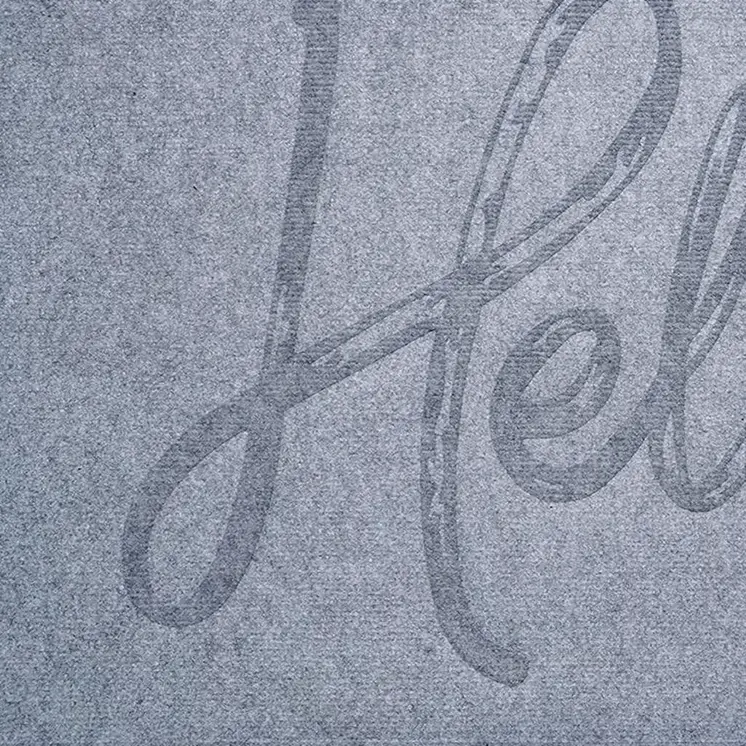 24" X 36" Gray Hello Outdoor Polypropylene Door Mat