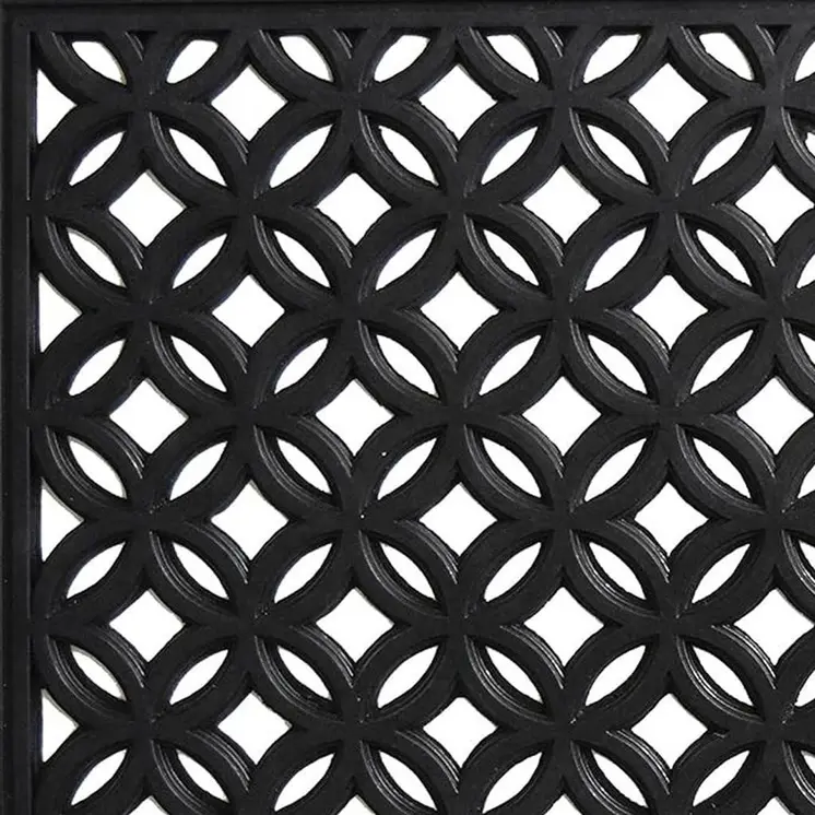 18" X 30" Black Geometric Outdoor Rubber And Rubber Door Mat