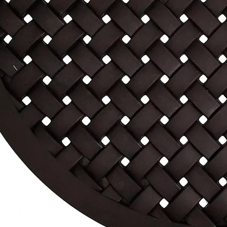 20" X 36" Black Lattice Semi Circle Outdoor Rubber Door Mat