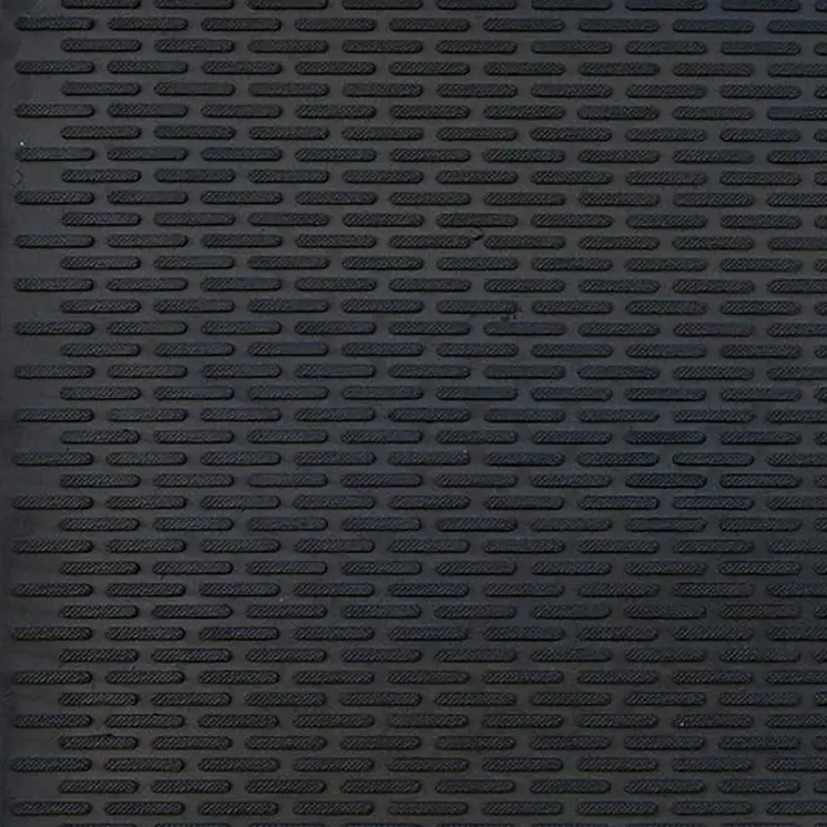 22" X 34" Black Ridged Lines Outdoor Rubber Door Mat