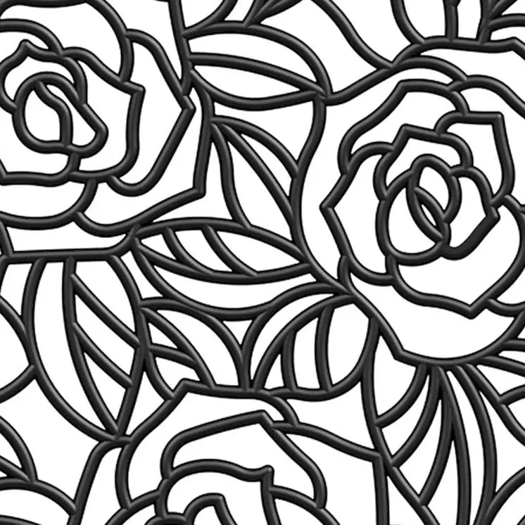 24" X 36" Black Floral Outdoor Rubber Door Mat