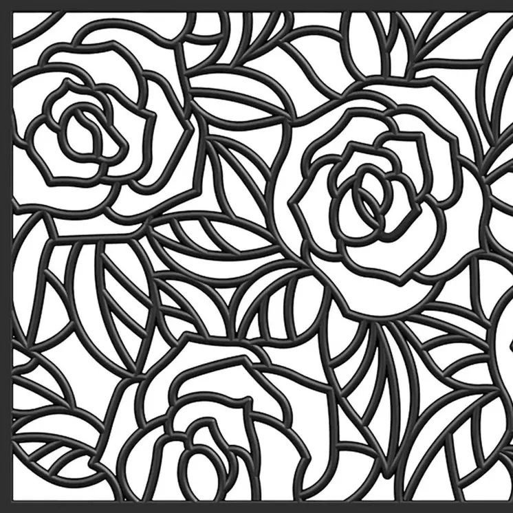 24" X 36" Black Floral Outdoor Rubber Door Mat