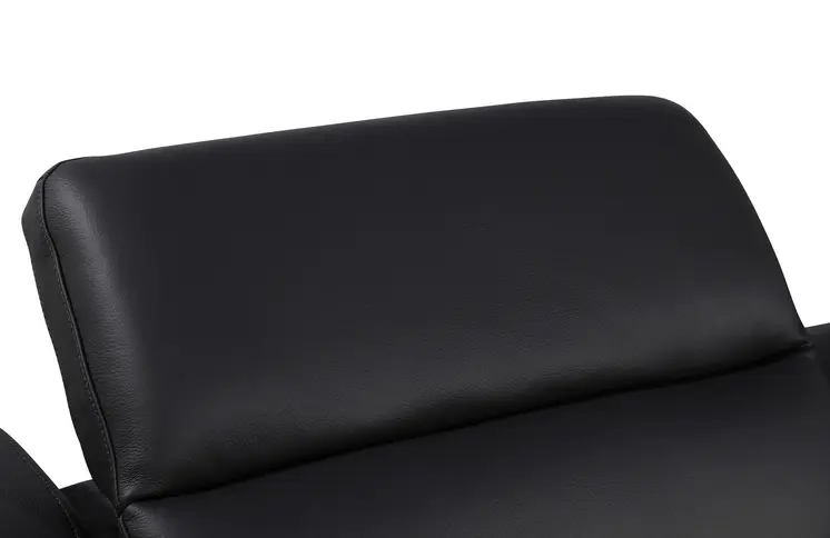 Black Italian Leather Power Reclining U Shaped Eight Piece Corner Sectional With Console
