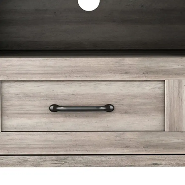 70" Gray Wood Enclosed and Open Storage TV Stand