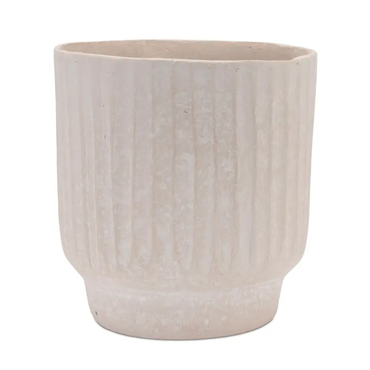 8" Beige Urn Resin Table Vase
