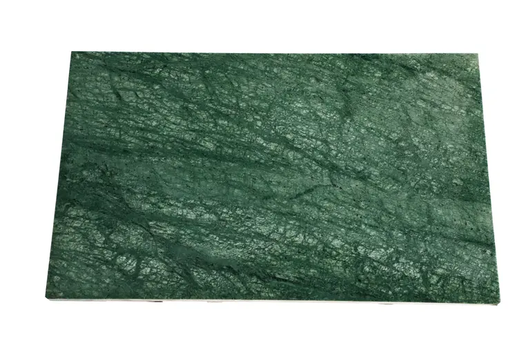 24" Green and Black Marble and Metal End Table