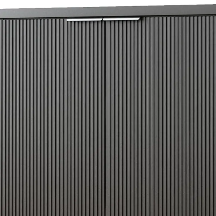 35" Black Wood Textured Door Accent Cabinet With Two Doors