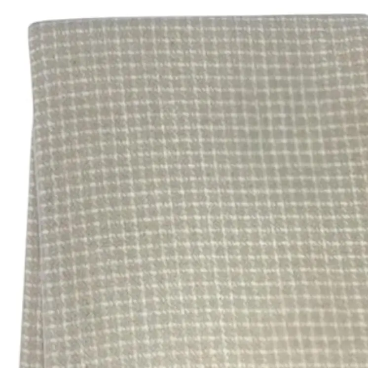 50" X 67" Sand And Cream Cotton Blend Woven Plaid Throw Blanket with Fringe