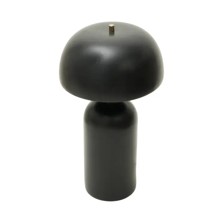 23" Distressed Black Ceramic Table Lamp With Black Drum Shade