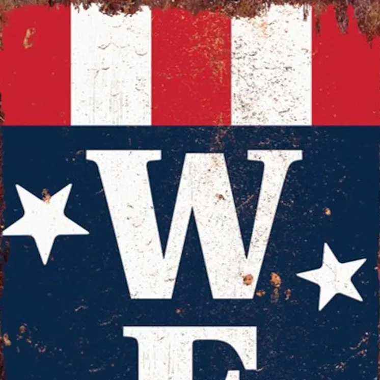 36" Red White And Blue Americana Wood Welcome Reversible Porch Sign