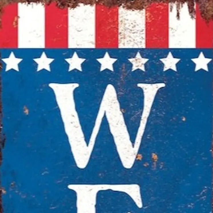 36" Red White And Blue July Fourth Wood Welcome Reversible Porch Sign