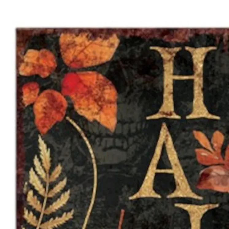 36" Black And Orange Halloween Jack-O-Lantern Solid Wood Porch Sign
