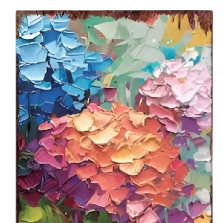 36" Blue Purple And Red Hydrangeas Solid Wood Porch Sign