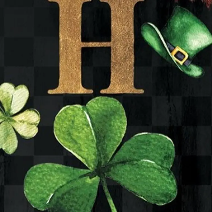 36" Black Gold And Green Home St Patrick's Day Solid Wood Porch Sign