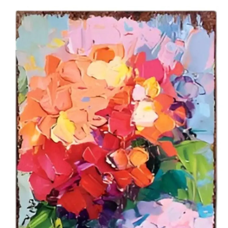 36" Blue Purple And Red Hydrangeas Solid Wood Porch Sign