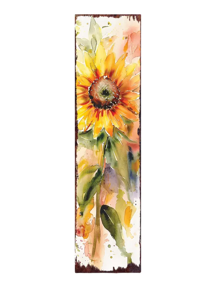 36" Yellow Brown And Green Sunflowers Solid Wood Porch Sign