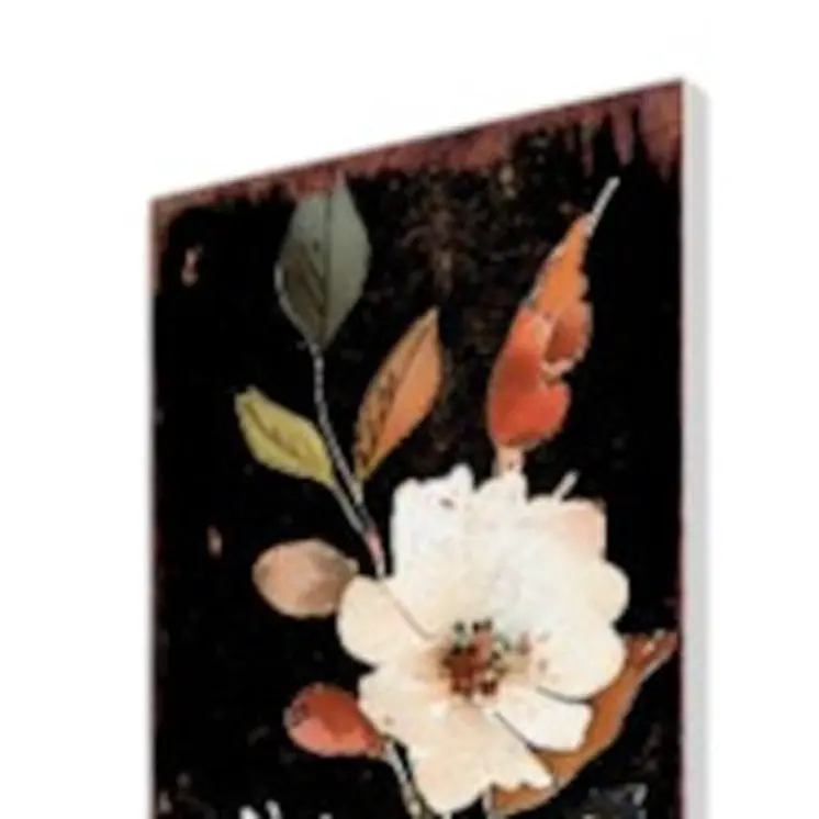 42" Black Tan And Orange Floral Bouquet Solid Wood Fox Garden Stake