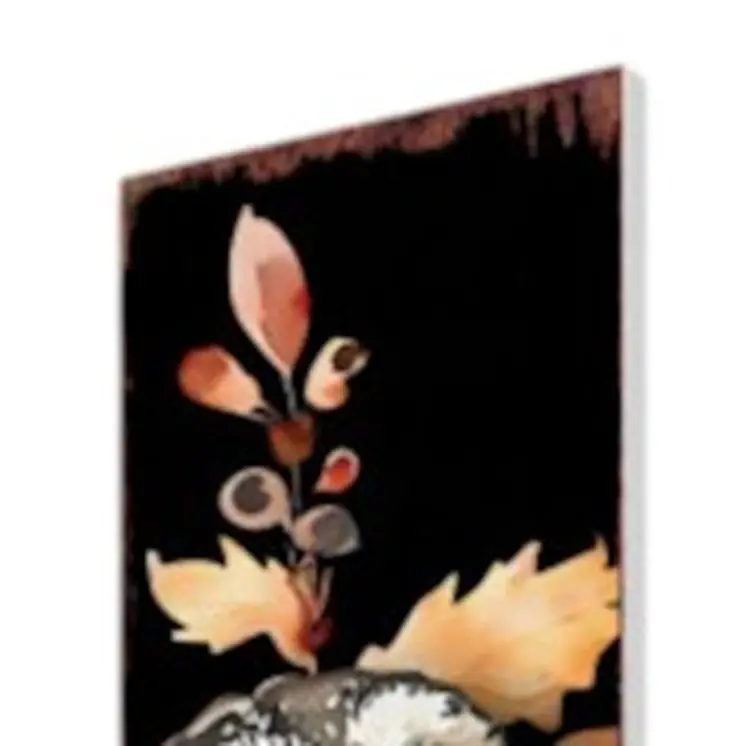 42" White And Brown Floral Bouquet Solid Wood Birds Garden Stake