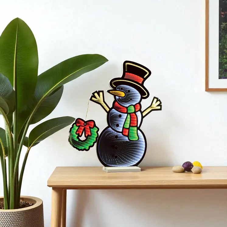 24" White Red And Green Acrylic Figurine with LED
