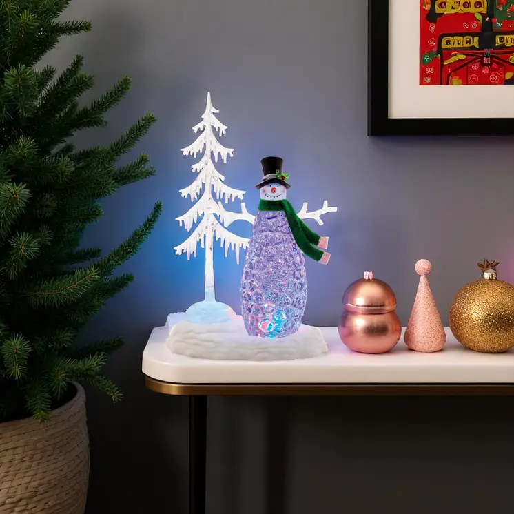 15" White Plastic Tabletop Sculpture with LED