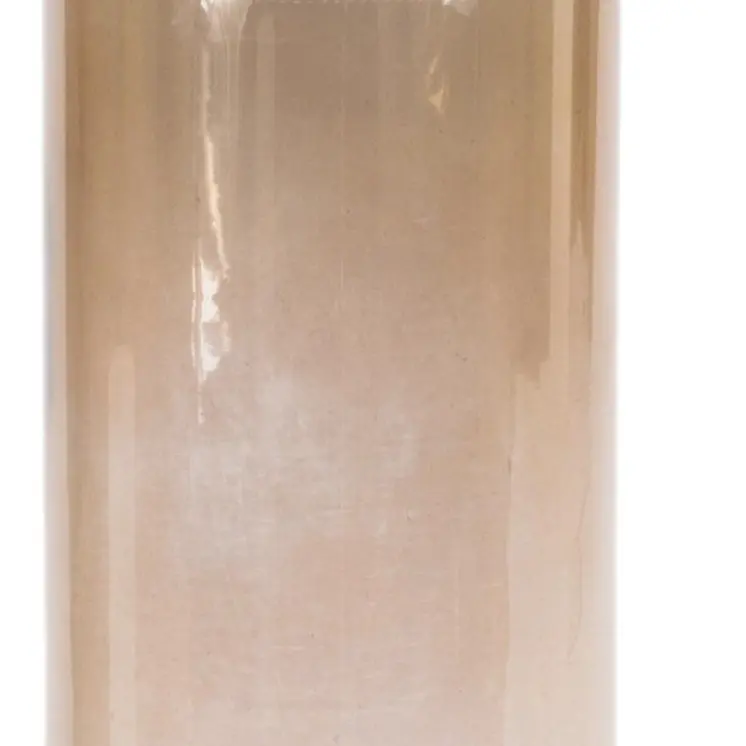 Set of Two Translucent Taupe Glass Cylinder Table Vases