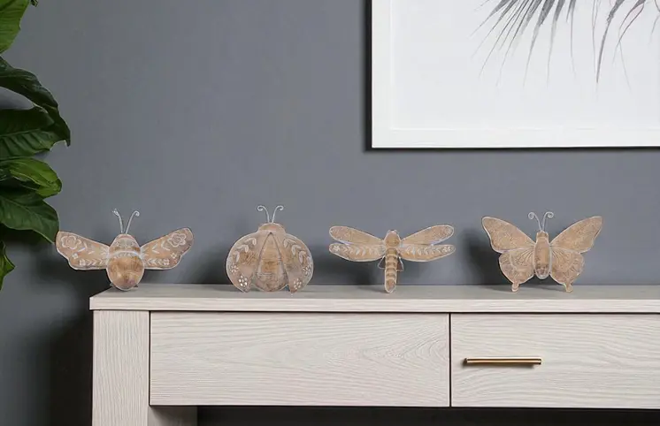 Set of Four Brown Polyresin Tabletop Sculpture