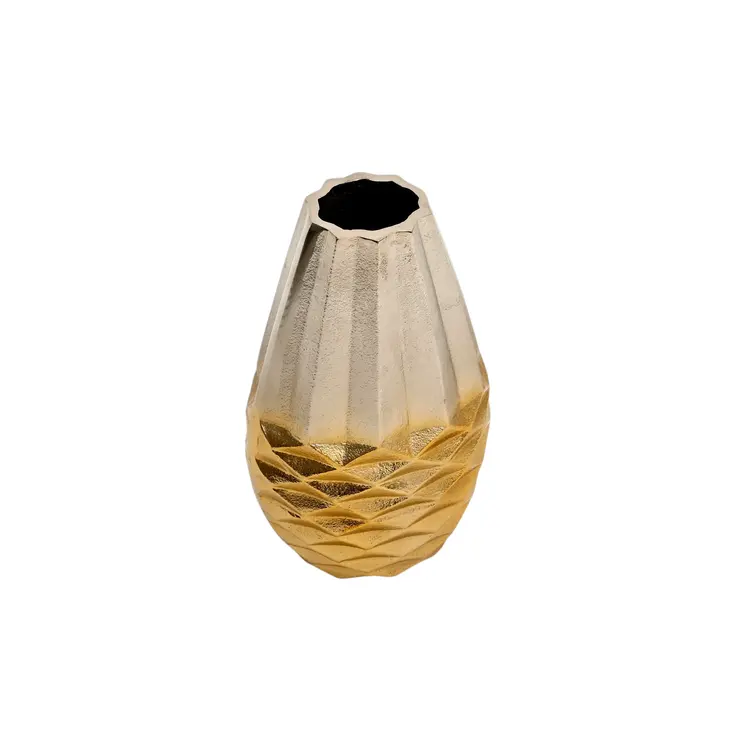 Set of Three Gold Aluminum Urn Table Vases