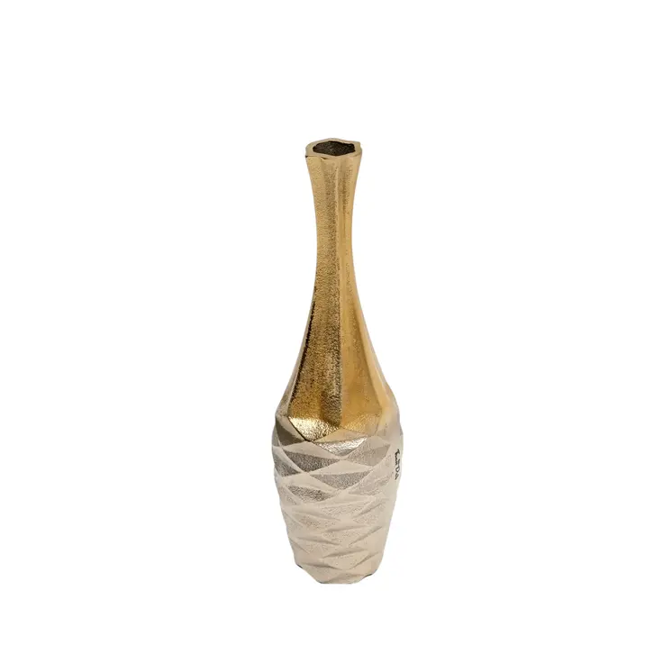 Set of Three Gold Aluminum Urn Table Vases