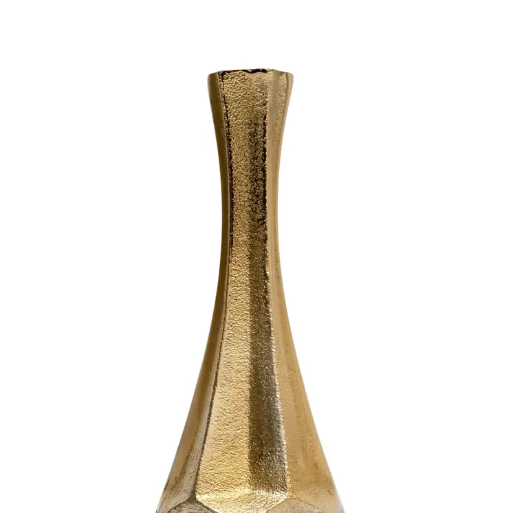 Set of Three Gold Aluminum Urn Table Vases