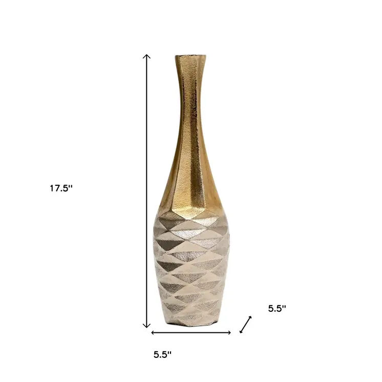 Set of Three Gold Aluminum Urn Table Vases