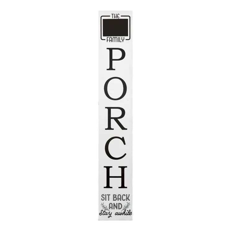 59" Brown And White Solid Wood Welcome Reversible Porch Sign