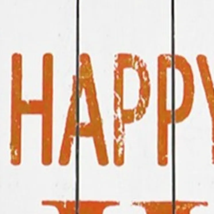 72" White Solid Wood Rustic Happy Harvest Porch Sign