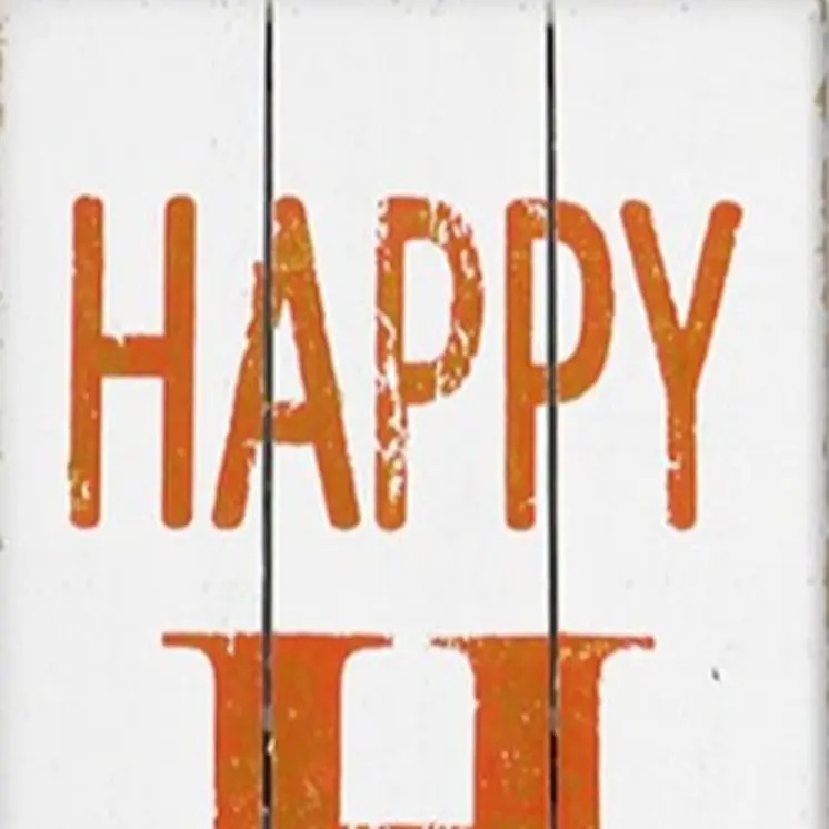 72" White Solid Wood Rustic Happy Harvest Porch Sign