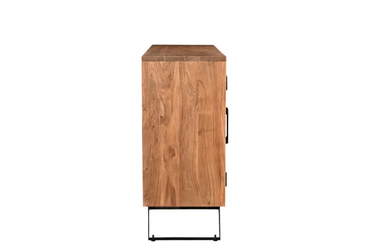 69" Brown Solid Wood Live Edge Sideboard with Six Doors