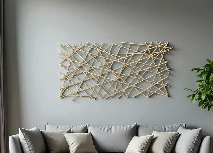 25" X 49" Gold Abstract Lines Metal Hanging Dimensional Sculpture