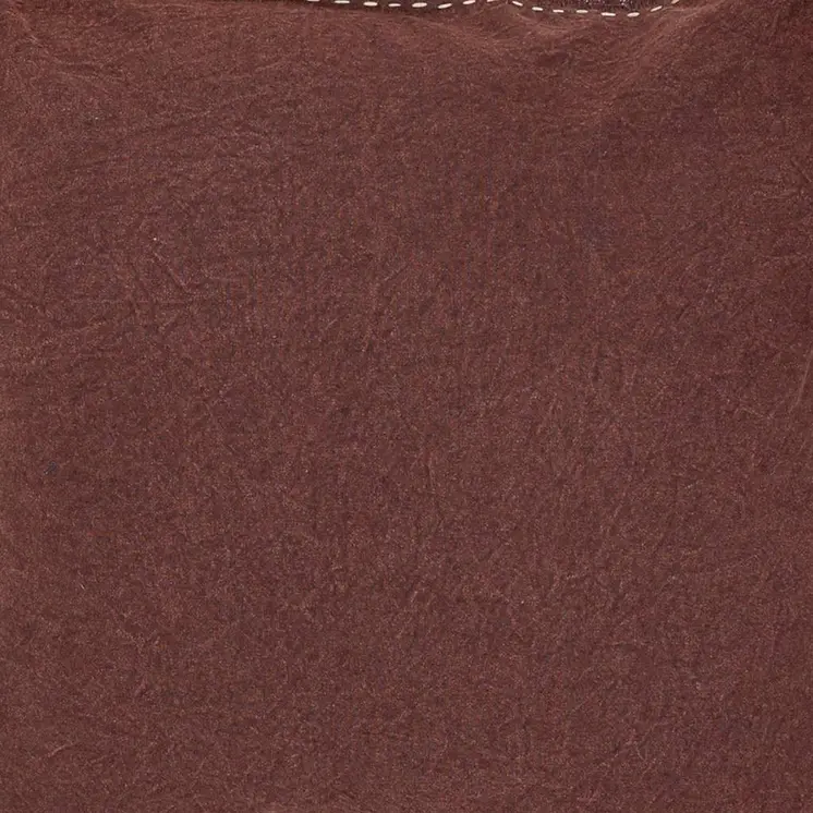 22" Russet Linen And Cotton Throw Pillow with Fringe