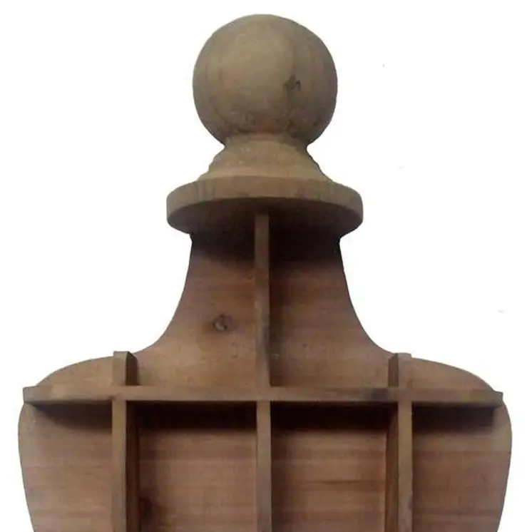 18" Brown Wood Novelty Shape Multi Compartment Wall Mount Accent Shelf
