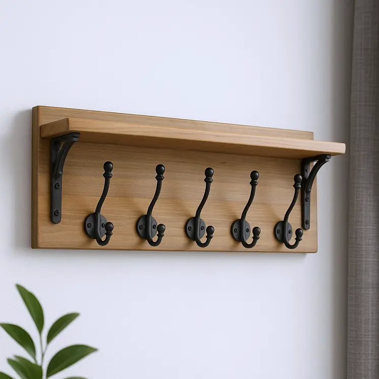 6" Brown Wood Wall Mounted Accent Shelf