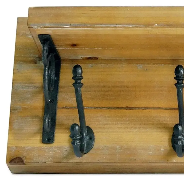 6" Brown Wood Wall Mounted Accent Shelf