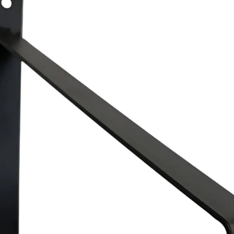8" Set Of Two Black Metal Wall Mounted Shelf Brackets