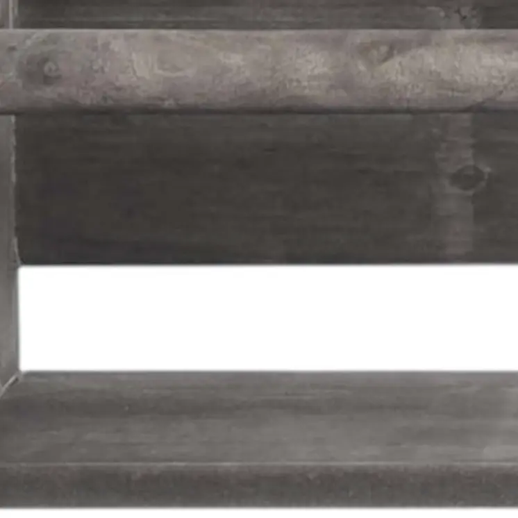 Set Of Two Gray Wood Wall Mounted Floating Shelves