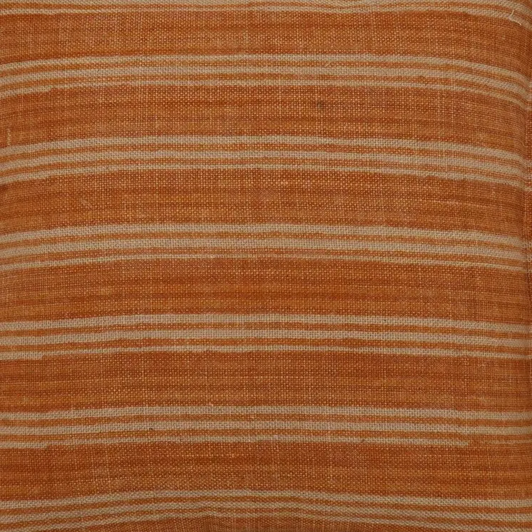 20" Cinnamon Striped Jute Throw Pillow