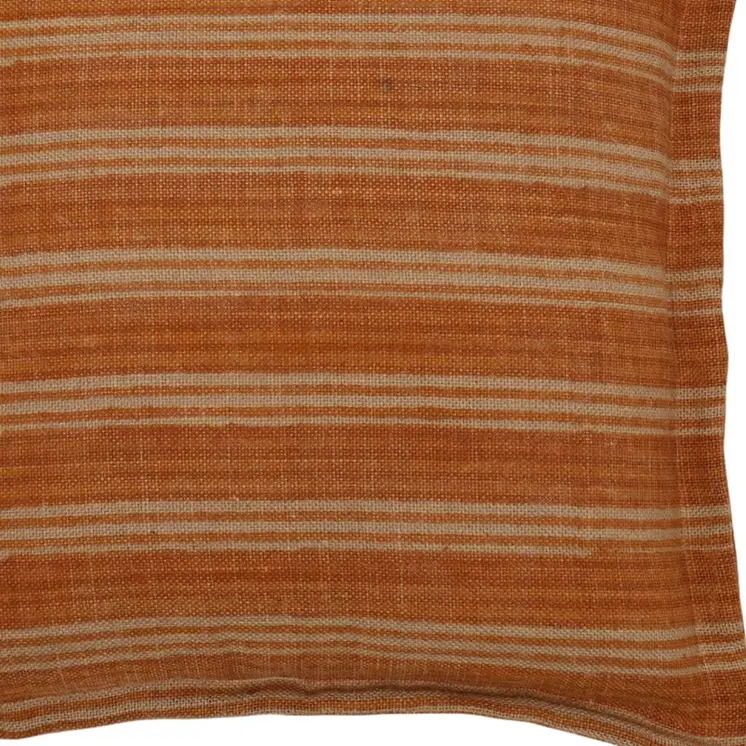 20" Cinnamon Striped Jute Throw Pillow