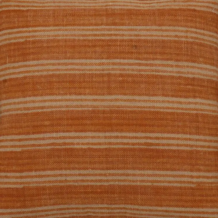 20" Cinnamon Striped Jute Throw Pillow