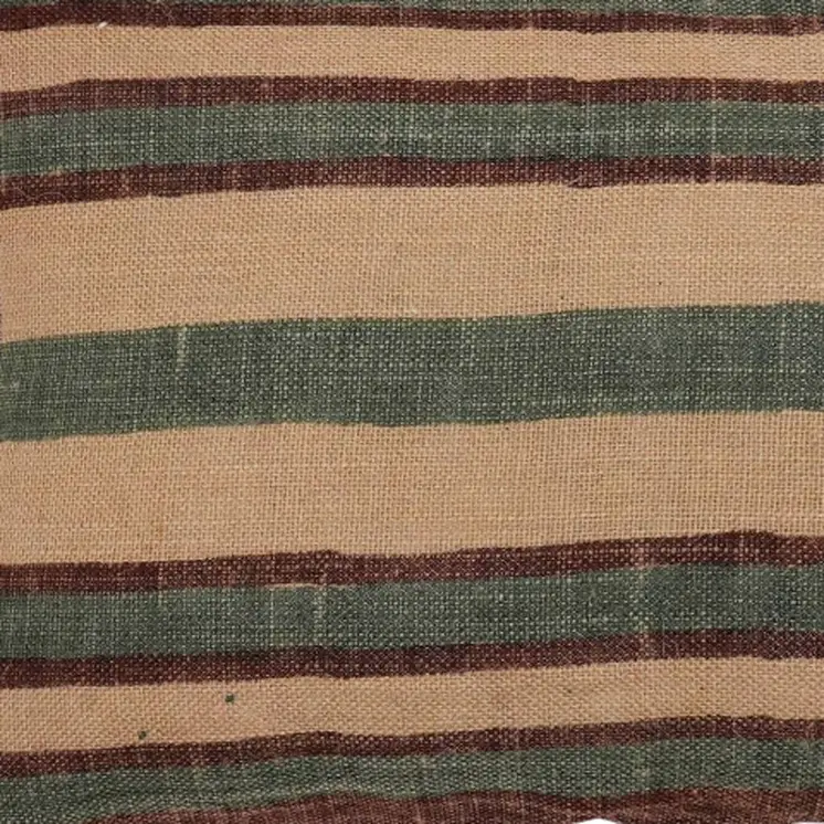 16" X 24" Beige And Brown Lumbar Striped Jute Throw Pillow