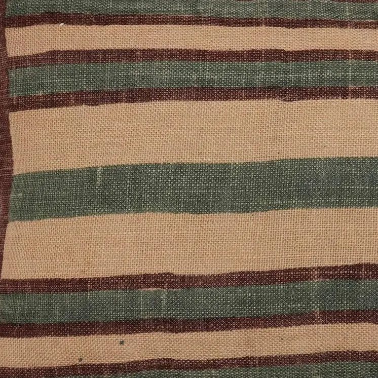 16" X 24" Beige And Brown Lumbar Striped Jute Throw Pillow