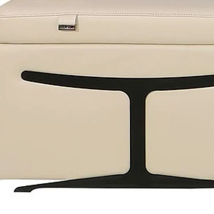 Beige Italian Leather Power Reclining U Shaped Ten Piece Corner Sectional With Console